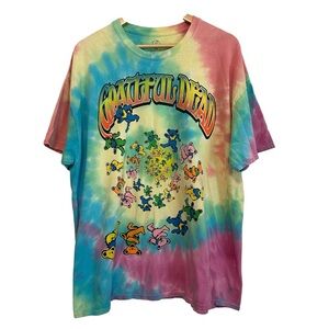 Grateful Dead 2XL Plus Tie-Dyed Bears Short Sleeve Cotton Music Band T-Shirt